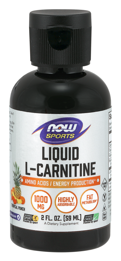 Now Foods L Carnitine Liquid 1000 Mg Tropical Punch 2 Fl Oz